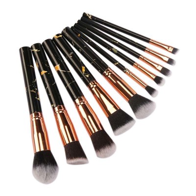 Private label professional brushes marble mesh morphe set makeup brush packaging plastic