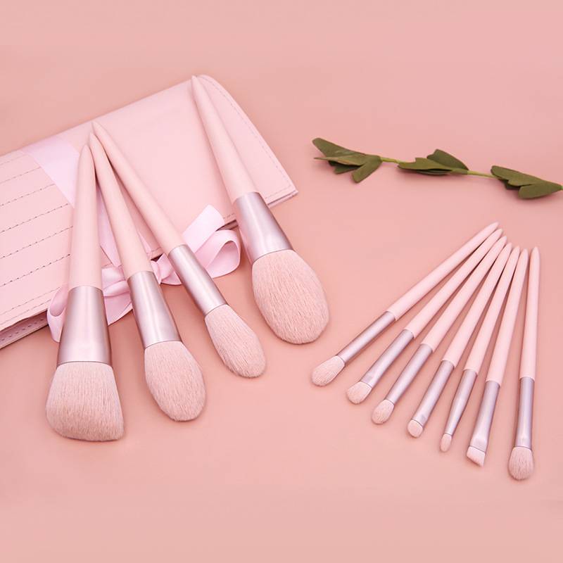 Private label professional brushes set cosmetic 11pcs makeup brush with Macaron color