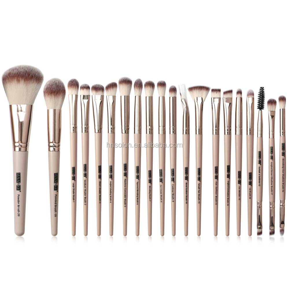 Amazon Hot Sale Fashion 20pcs Beauty Needs With Pouch 20 Pcs Set Professional Holder Metal Handle Makeup Brush